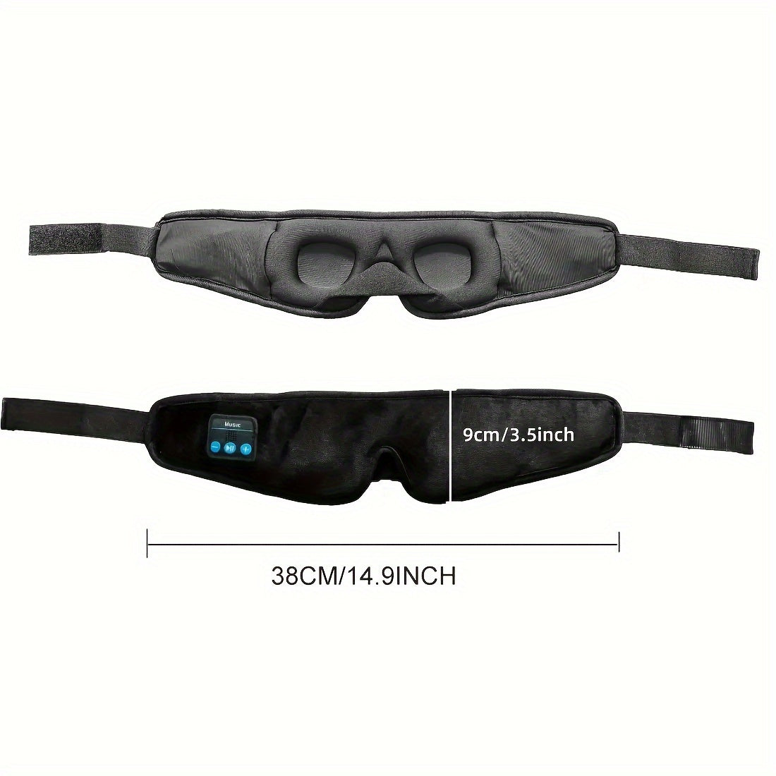 1pc 3D Sleep Mask with BT 5.2 Earphones, Wireless Music Eye Mask for Side Sleepers - Unscented, Rechargeable Lithium Battery, Includes Type-C Data Cable, Perfect Gift and Travel Essential, Travel Eye Mask|3D Contour Mask|Breathable Fabric Mask, Eye Mask f