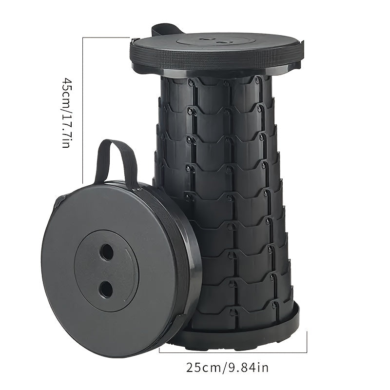 Portable Telescopic Stool for Outdoor Use, Foldable for Travel, Ideal for Queuing, Fishing, And Street Vendors, Without Battery