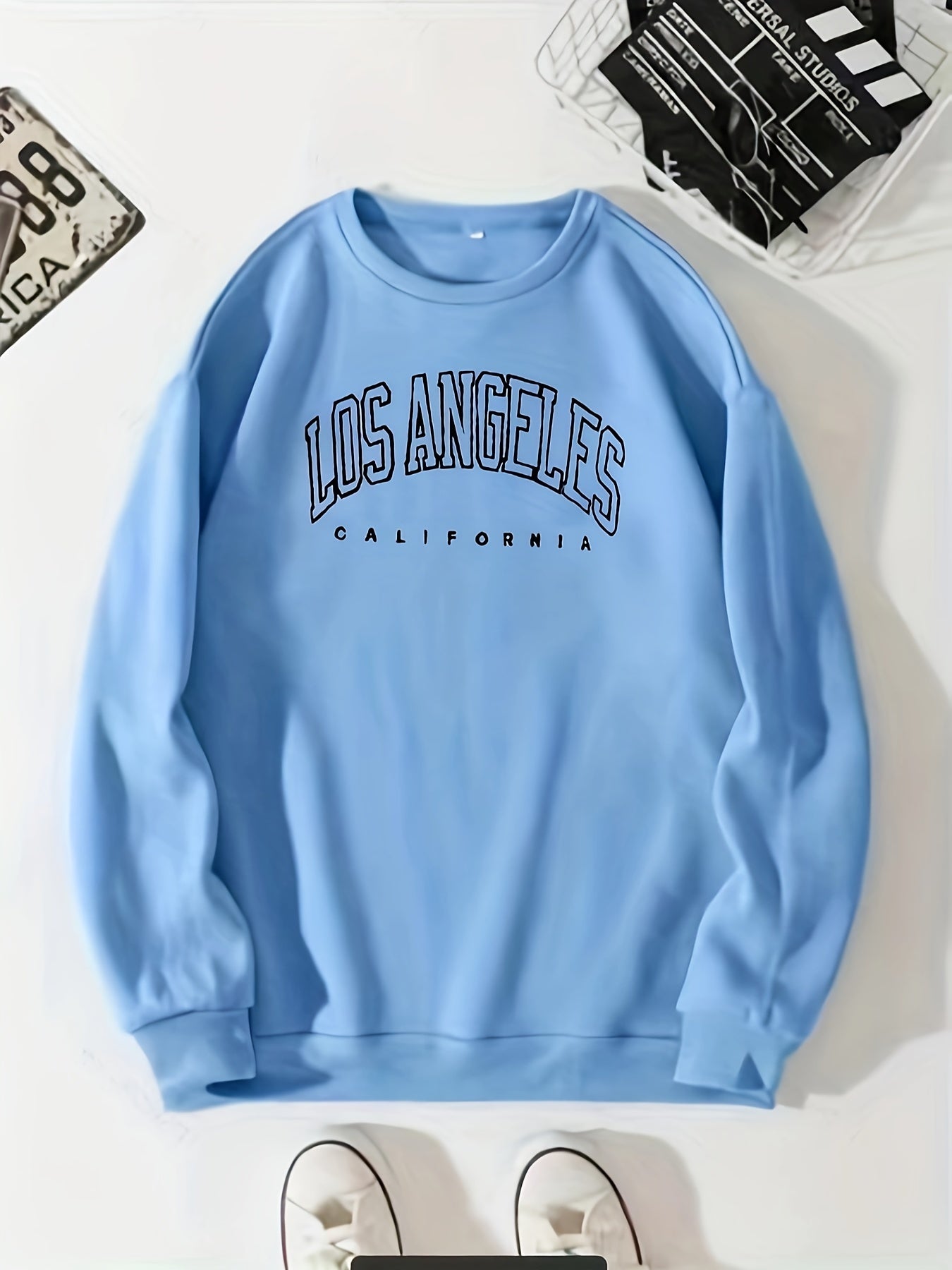 Cozy Letter Print Crew Neck Pullover Sweatshirt - Fashion Sweatshirts for Women - Soft, Casual, Long Sleeve, Fall and Winter Essential, Comfortable Women's Clothing for Everyday Wear