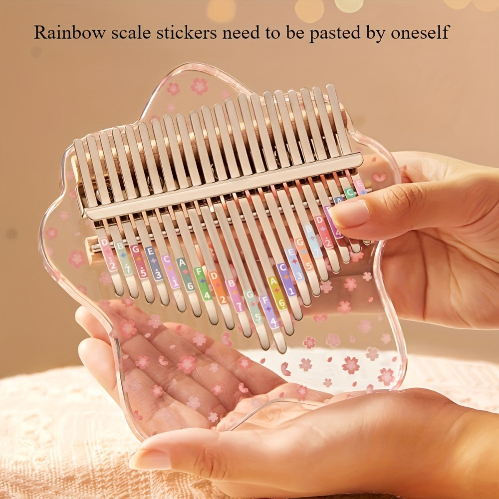1pc 21 Notes Crystal Transparent Kalimba Exquisite Thumb Piano Acrylic Piano Finger Instrument Birthday Holiday Gift First Choice