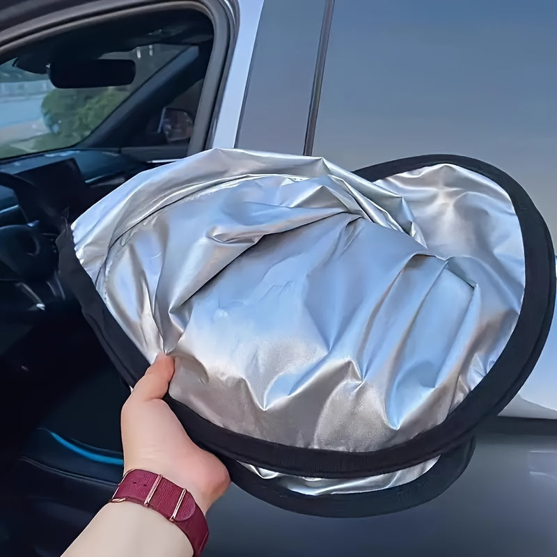 1 Set, Thickened Sunshade, Front Windshield Sunshade, Sunscreen And Heat Insulation Opaque, Foldable Sun Visor, Titanium Silvery Heat Insulation Cooling Baffle, Thermal Anti-ultraviolet Heat Release, Summer Sunscreen, Suitable For Sedan And SUV Models