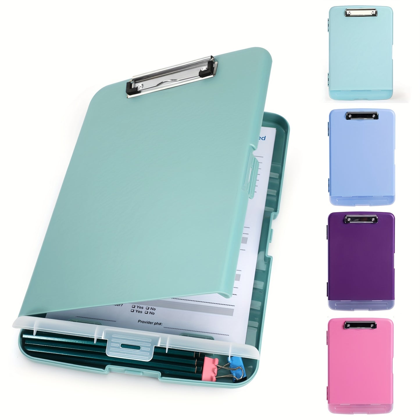 8.5X11 Clipboard with storage, Plastic A4 Clips Board with pen holder to keep your documents organized
