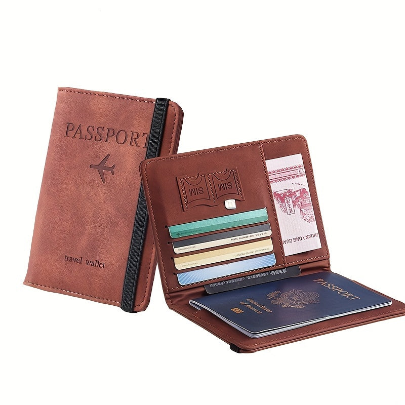 RFID Passport Holder - Thin, Multi-Functional Wallet for Travel, 1pc