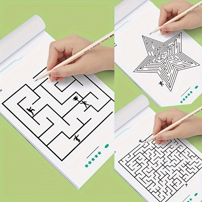 192 Patterns Concentration Maze Training Book for Students, Thinking Development Attention Game Puzzle Development Toy, Maze Game Book, Ideal for Holidays, Halloween, Christmas Gifts
