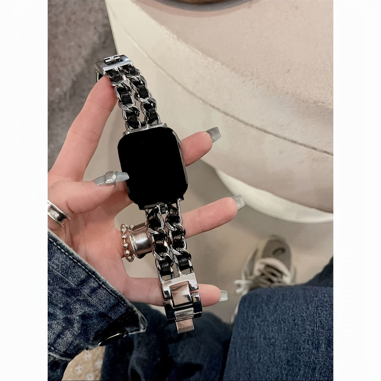 BIIFAKOO new small fragrance style metal stitched ten generations available compatible 38mm 40mm 41mm 42mm 44mm 45mm 46mm 49mm suitable for Ultra Series 10 9 8 7 7 SE 6 5 4 3 5 4 4 3 2 1