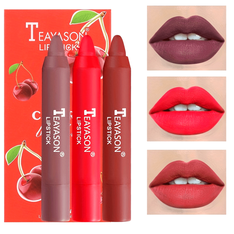 Set Of 3pcs Lipstick, Lip Liner Pen Lipstick Pen, Long Lasting Matte Nude Color, Natural Lip Gloss Lip Makeup Gift Set For Valentine's Day Valentine's Day Gifts