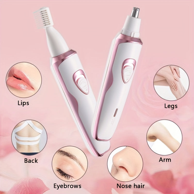 Electric Razor for Women, 4-in-1 Rechargeable grooming kit, Lady Electric Shaver for Face, Nose, Legs And Underarm, Bikini Trimmer for Women Painless, Hair Razor Rechargeable & Portable