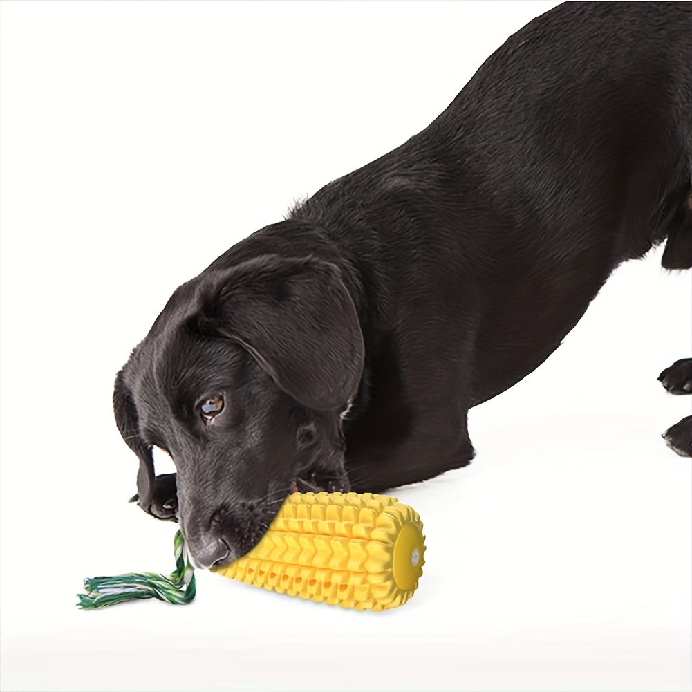 Dog Grinding Stick with Knot Rope, Corn Toothbrush Interactive Pet Toy