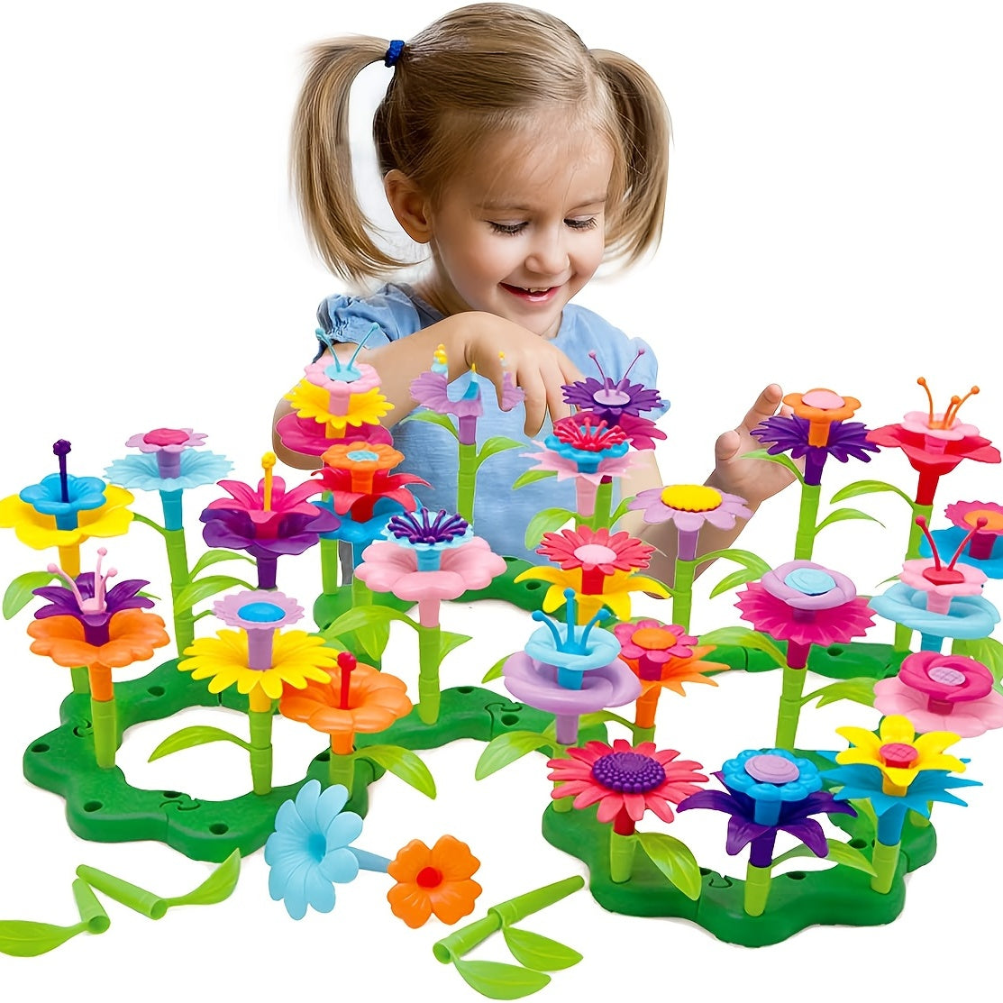 Garden Building Set 72pcs Girls' Early Learning Toys Gift for Girls and Boys Ages 3-6, Garden Building Toys Educational Activity Kindergarten Boys and Girls Toy