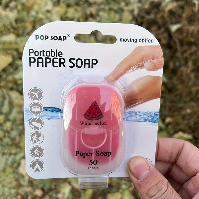 50pcs Quick-Dissolving Portable Paper Soap - Hygienic Solution for Outdoor Adventures, Camping, & Hiking - Sanitary Personal Cleaning - Travel-Friendly, Disposable