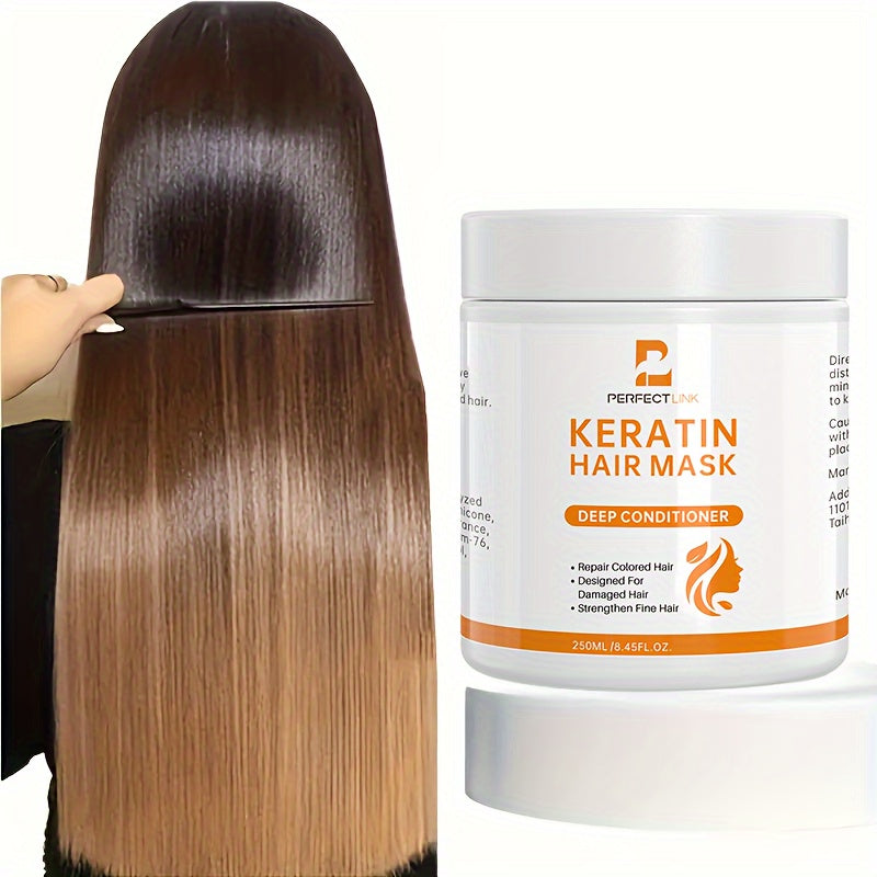 250ml Keratin Hair Care Mask for Deep Moisturizing, Magically Repairs Damage, Smooth, Glossy, Straightened Professional Hair Care, Curls Hair Care