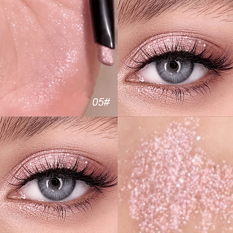 6 colors Sparkling High gloss pen highlighter Stick - Glitter Shimmering Eyeliner Pen for Brightening and Enhancing Eyes For Music Festival
