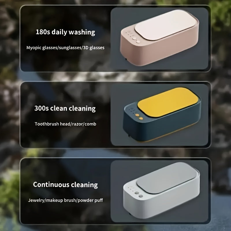 LIOJ S700 Multifunctional Glasses Cleaner Machine - Battery-Powered, Compact Design for Delicate Eyewear, with Quick Cleaning & Drying Features, Ideal for Travel, Travel Accessory|Minimalist Design|Rechargeable Battery, Eyeglass Repair Tool