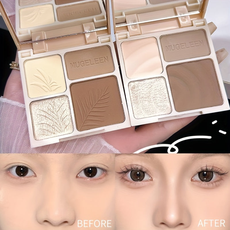 Waterproof Long-Lasting Matte Highlighter & Bronzer Palette - All Skin Tones Face Contour Powder - Alcohol-Free