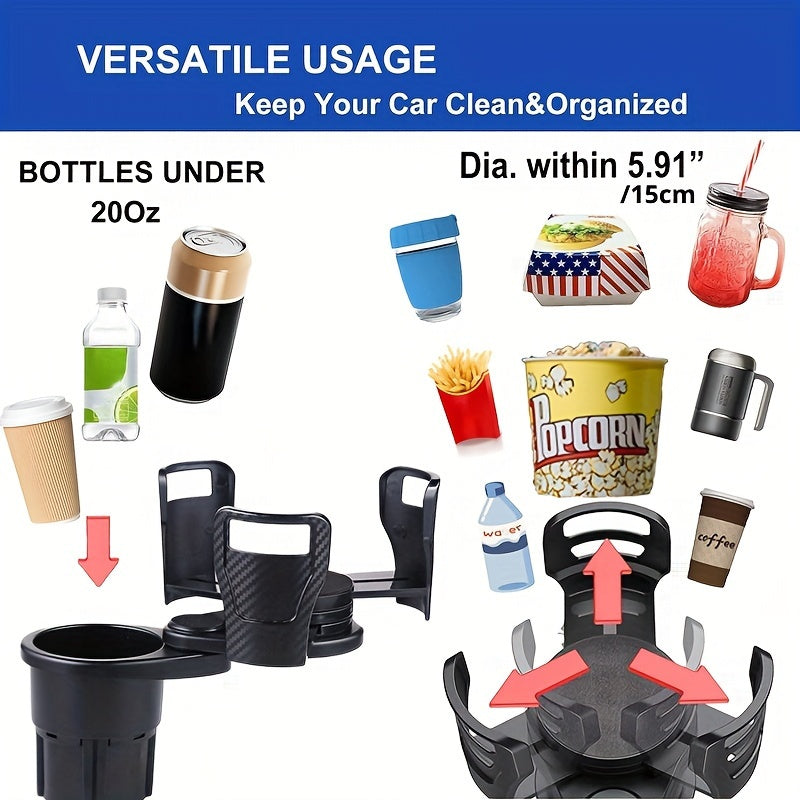 Car Cup Holder Expander for Car Adapter Adjustable Multifunctional Dual Cup Holder with Phone Holder Aromatherapy Organizer, thansgiving christmas new year gift