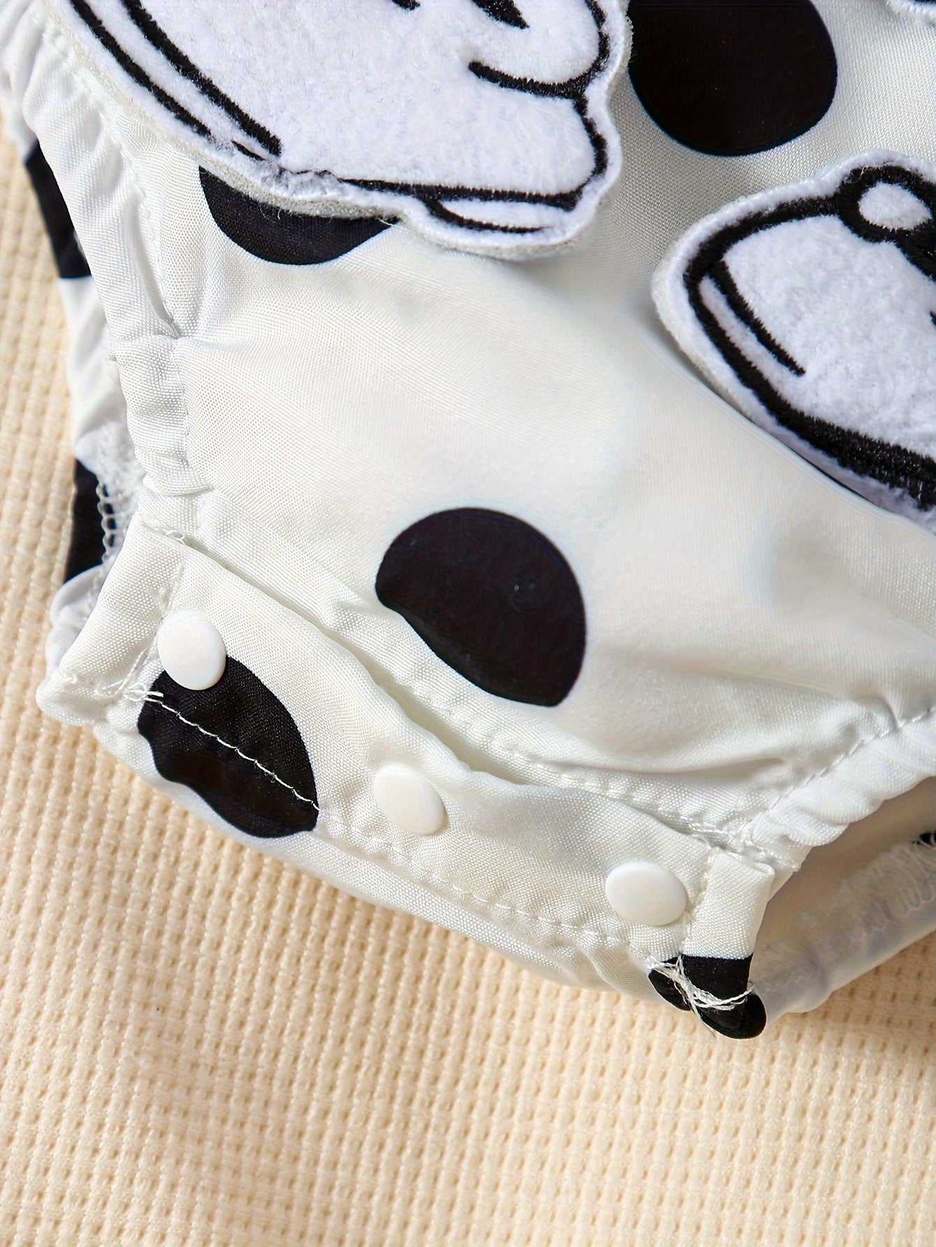Baby's Cute Mouse Patchwork Faux Two-piece Bodysuit, Casual Short Sleeve Layered Romper Dress, Toddler & Infant Girl's Onesie For Summer