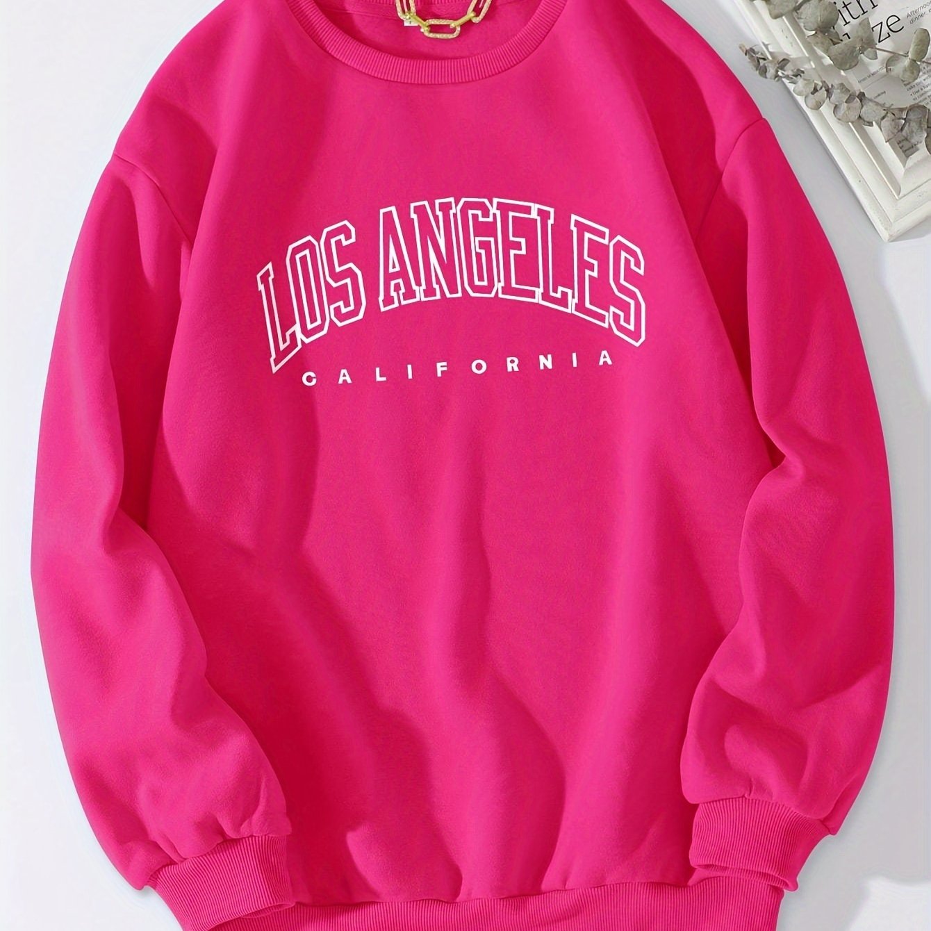 Cozy Letter Print Crew Neck Pullover Sweatshirt - Fashion Sweatshirts for Women - Soft, Casual, Long Sleeve, Fall and Winter Essential, Comfortable Women's Clothing for Everyday Wear