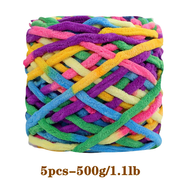 5pcs Ultra-Soft Chunky Chenille Yarn - Perfect for DIY Knitting & Crochet Projects, Scarves, Hats, Blankets | Available in Multiple Colors