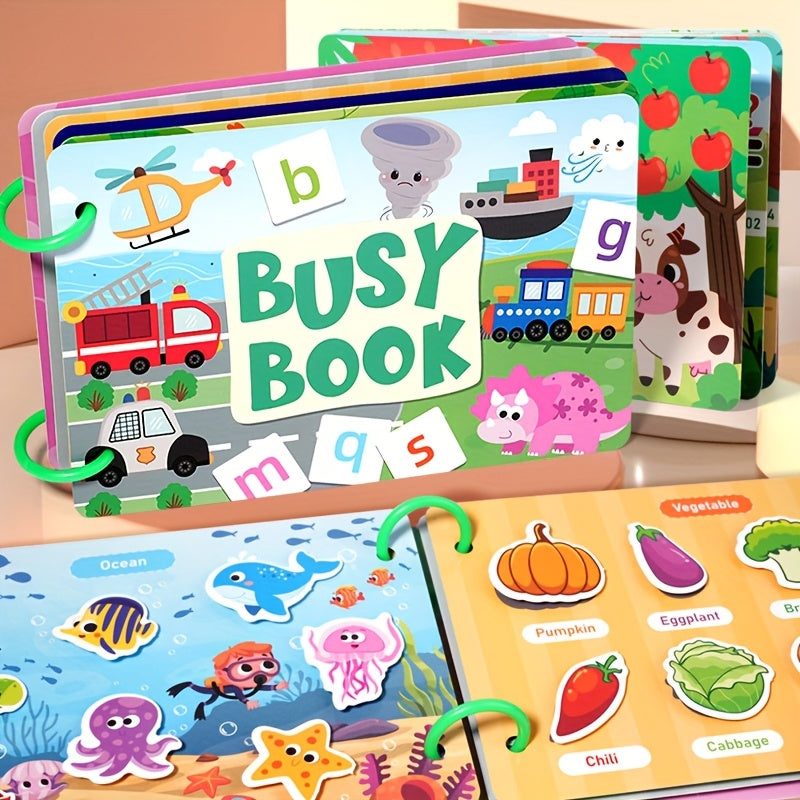 Interactive Quiet Book,Reusable Educational Learning Sticker Book,Enhancing Motor Skills And Cognitive Abilities,Learning and Educating Writing AIDS,Back-to-school Supplies,Halloween Christmas Gift