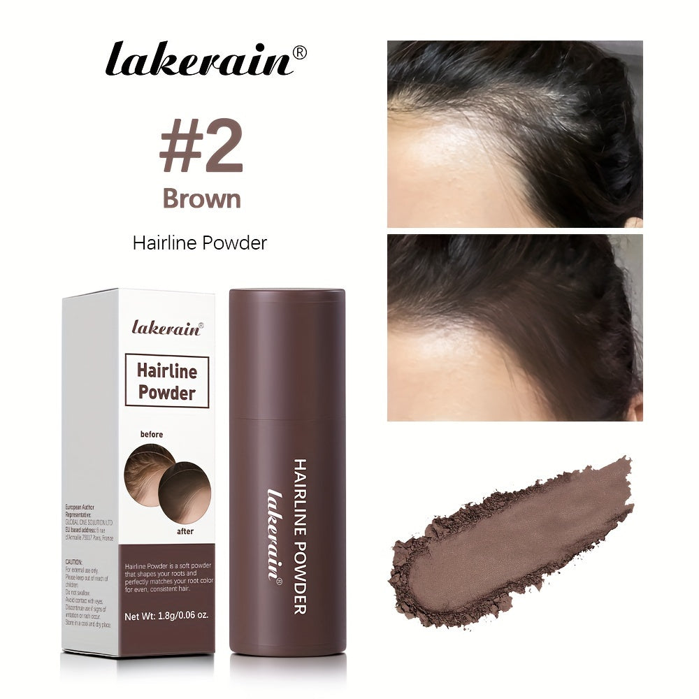Instant Uniform Hairline Lakerain Powder Stick - Waterproof, Long-Lasting, Natural Finish Sponge Pen for All Skin Tones & Gray Root Coverage
