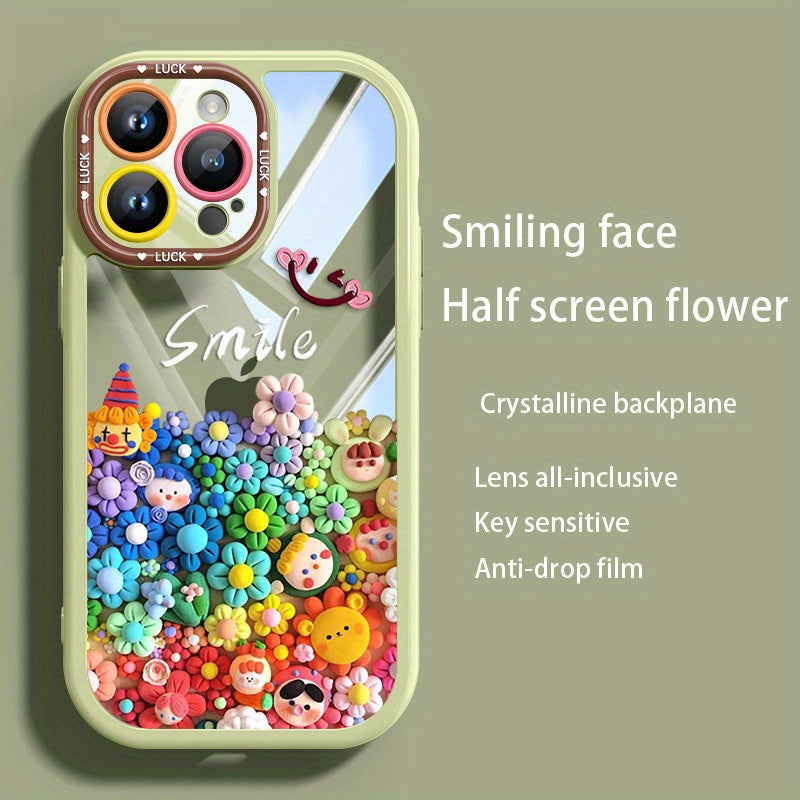 Creative Cute Cartoon Clown Doll Simple Couple with The Same Light Naked Mobile Phone Case, for Iphone 16 Pro Max Mobile Phone Case High-End Quality Mobile Phone Case 15Pro/14Pro/13 Pro/12Pro for Men And Women, Anti-Drop Case Anti- Scratch Phone Case
