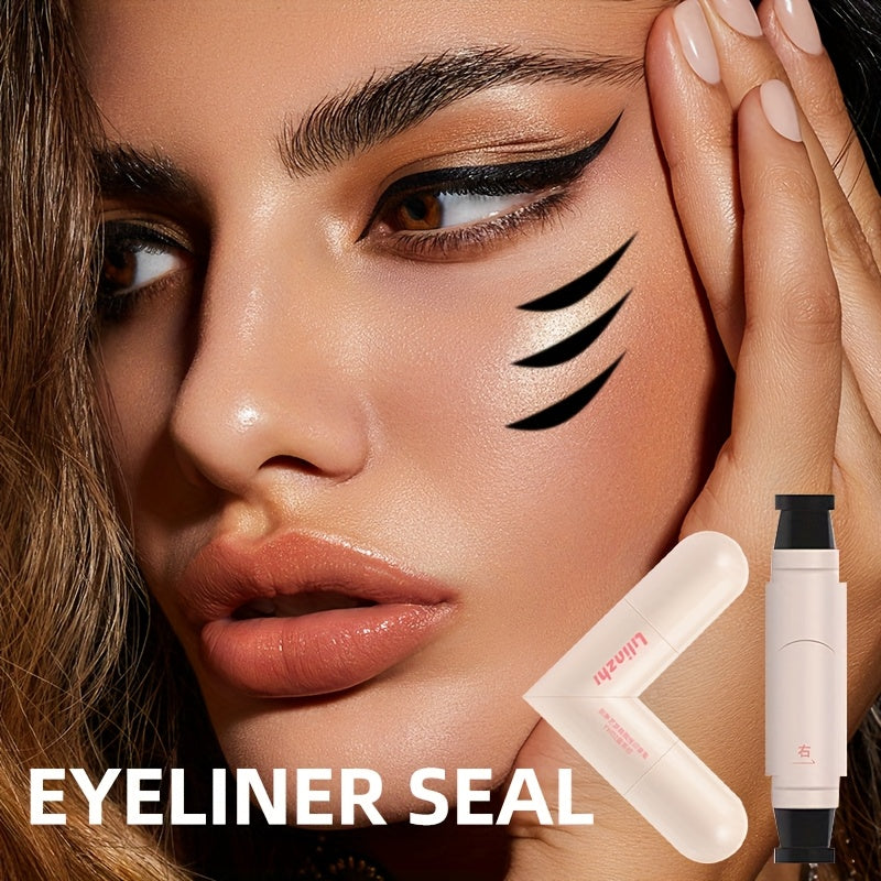Waterproof Smudge-Proof Eyeliner Seal Liquid Liner - Long-Lasting, One-Stroke Application, Smudge-Resistant, Rotatable Design for Easy Grip, 2 Black Shades, Travel-Friendly, Ideal Gift for Beginners & Professionals, Liquid Eyeliner Waterproof, Makeup Esse