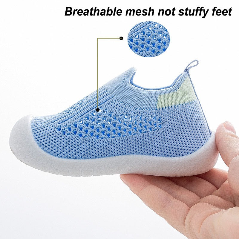 Breathable Mesh Slip-On Sneakers for Toddlers - Lightweight Non-Slip Soft Sole, Checkered Pattern & Pillar Accents, Durable EVA Construction - Boys & Girls Casual Shoes for Summer & Autumn, Breathable Toddler Sneakers | Checkered Toddler Sneakers | Soft S
