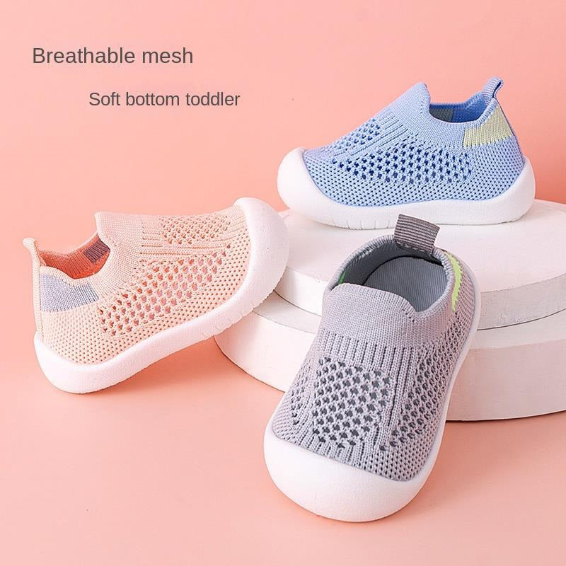 Breathable Mesh Slip-On Sneakers for Toddlers - Lightweight Non-Slip Soft Sole, Checkered Pattern & Pillar Accents, Durable EVA Construction - Boys & Girls Casual Shoes for Summer & Autumn, Breathable Toddler Sneakers | Checkered Toddler Sneakers | Soft S
