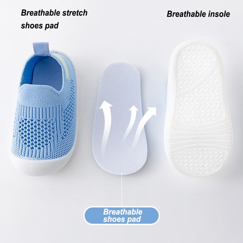 Breathable Mesh Slip-On Sneakers for Toddlers - Lightweight Non-Slip Soft Sole, Checkered Pattern & Pillar Accents, Durable EVA Construction - Boys & Girls Casual Shoes for Summer & Autumn, Breathable Toddler Sneakers | Checkered Toddler Sneakers | Soft S