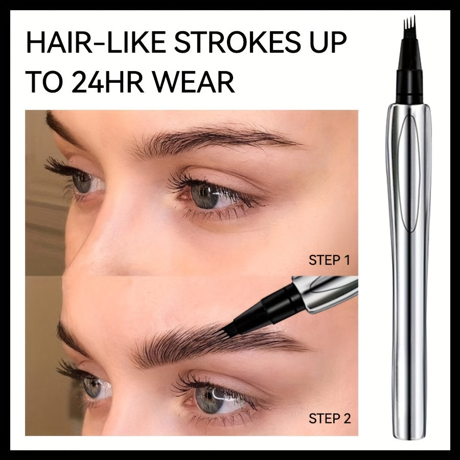 Waterproof & Sweat-Proof 4-Tip Eyebrow Pencil - Long-Lasting, Non-Fading for Natural, Defined Brows in 3 Shades, Perfect Gift for Valentine's Day & Birthdays, Eyebrow Pencil Waterproof