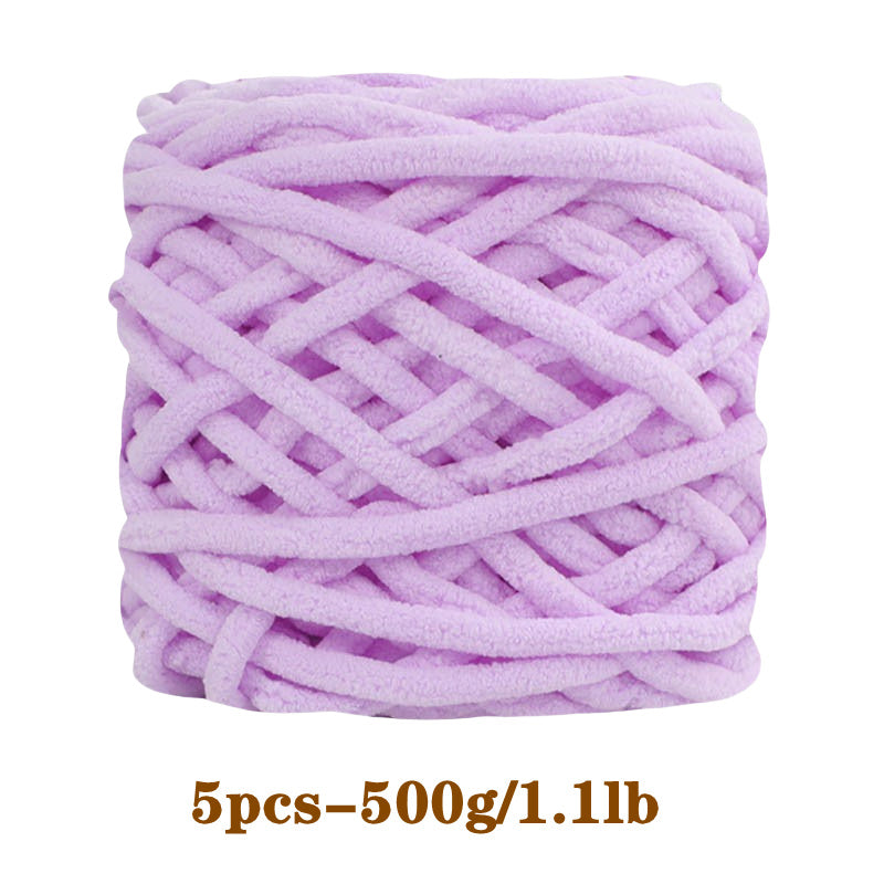 5pcs Ultra-Soft Chunky Chenille Yarn - Perfect for DIY Knitting & Crochet Projects, Scarves, Hats, Blankets | Available in Multiple Colors