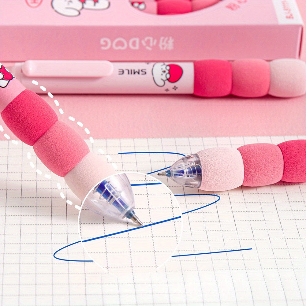 4pcs Erasable Gel Ink Pens, Cartoon Cute Gel Pens, Aesthetic Retractable Pens Soft Grip Pen, 0.5mm Blue Ink Pen Fine Point Pens, Kawaii Stationery Pens Office School Pens Supplies for Girls