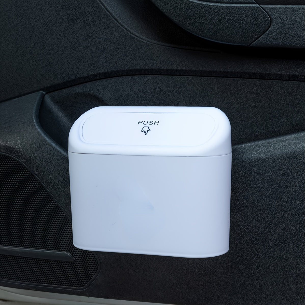 Compact Flip-Top Lid Car Trash Can - Durable, Easy to Clean Garbage Bin for Vehicle Use