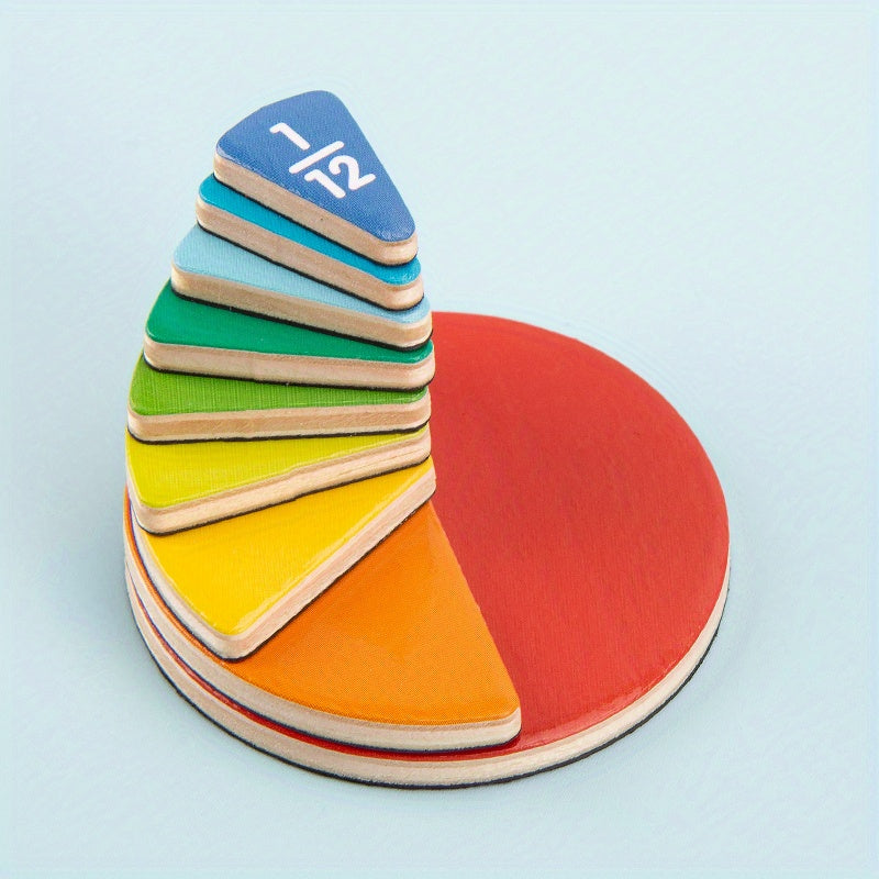 Interactive STEM Learning Aid - Magnetic Fraction Tiles Division Board - Educational Math Counting Game for Youngsters
