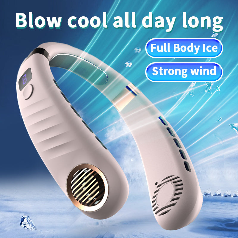 Portable Fans, Small Neck Fan, USB Charging Mini Fan with Adjustable 5 Wind Speeds, Personal USB Fan with LED Power Display, Cooling Fan Portable for Office, Back to School Gifts