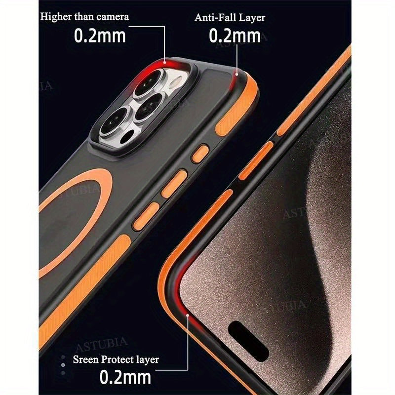 Iphone 16, 15 Pro Max, 16 Plus Magsafe Case - Vibrant Bicolor Matte Frosted Design, Magnetic Translucency, Splice Color Cover, Shockproof, Ultra-Thin, Lightweight, Easy Installation, Perfect Fit, Compatible with Wireless Charging