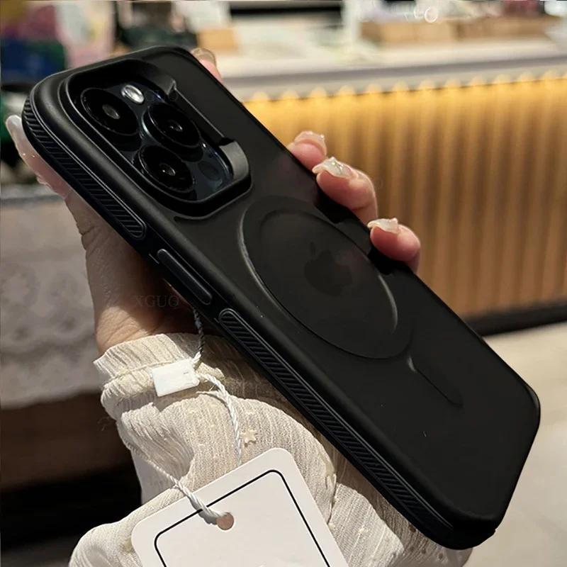 Iphone 16, 15 Pro Max, 16 Plus Magsafe Case - Vibrant Bicolor Matte Frosted Design, Magnetic Translucency, Splice Color Cover, Shockproof, Ultra-Thin, Lightweight, Easy Installation, Perfect Fit, Compatible with Wireless Charging