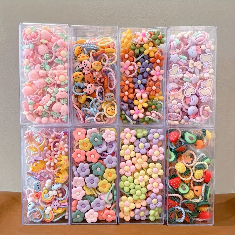 40pcs Cute Hair Ring Set - Women's and Girls' Colorful Elastic Hair Bands, Suitable for Ponytails and Braids