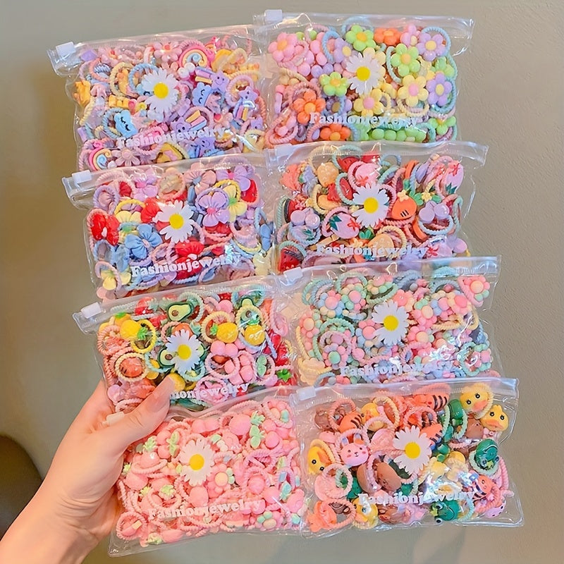 40pcs Cute Hair Ring Set - Women's and Girls' Colorful Elastic Hair Bands, Suitable for Ponytails and Braids