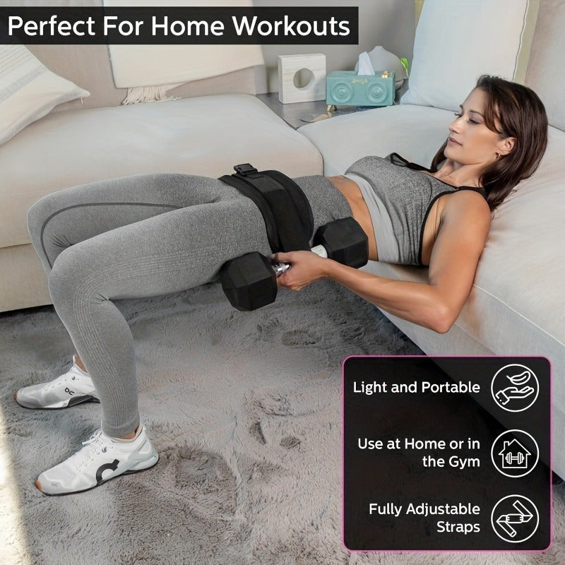Black Adjustable Weighted Belt for Home Workouts - Extra Padded Nylon Fabric, Buckle Closure, Adjustable Resistance for Kettlebell Training, Hip Sculpting, Strength Training Weight Lifting Strap