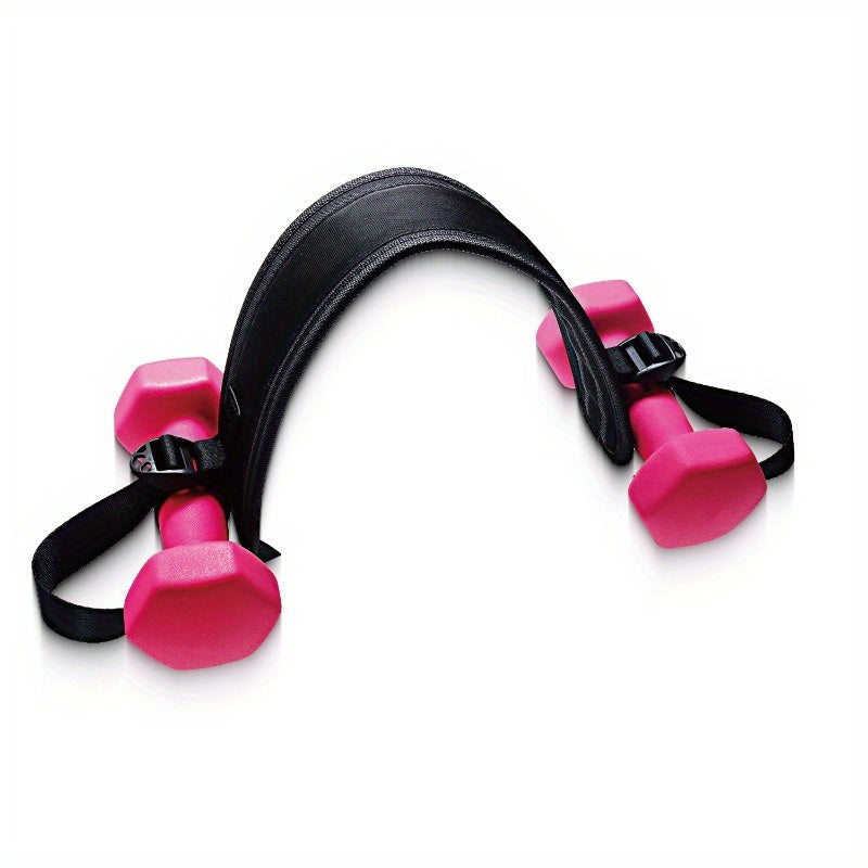 Black Adjustable Weighted Belt for Home Workouts - Extra Padded Nylon Fabric, Buckle Closure, Adjustable Resistance for Kettlebell Training, Hip Sculpting, Strength Training Weight Lifting Strap