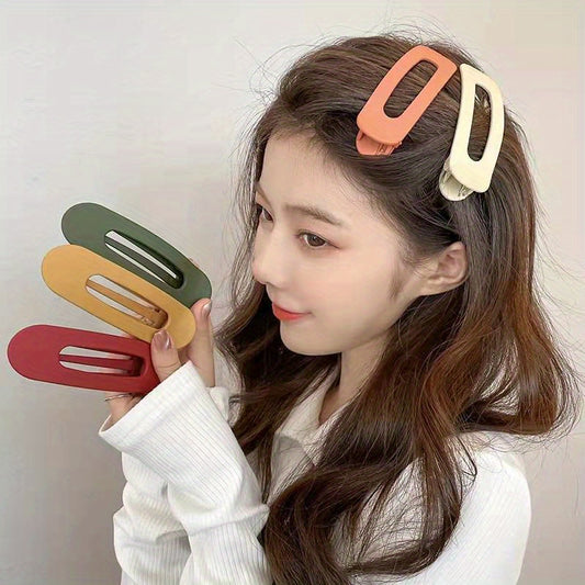 Elegant Matte Hair Clip for Women - Large, Non-Slip Side Bangs & Back Head Gripper, Solid Color, Durable Plastic