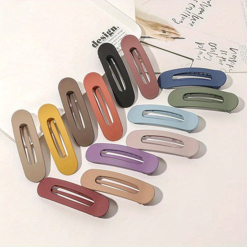 Elegant Matte Hair Clip for Women - Large, Non-Slip Side Bangs & Back Head Gripper, Solid Color, Durable Plastic