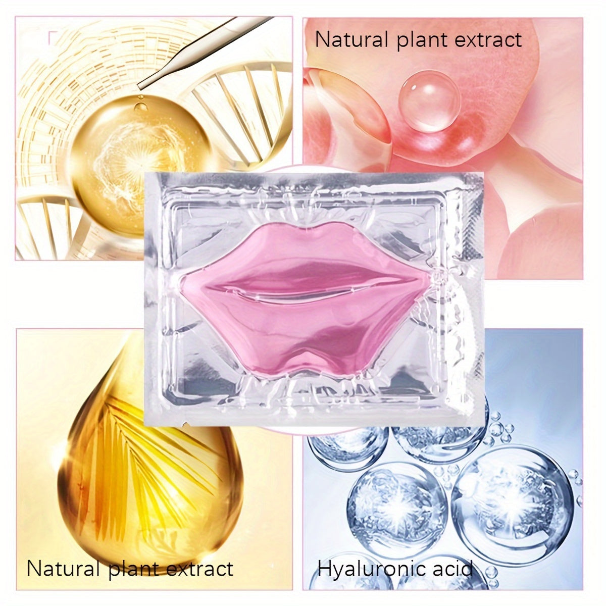 30pcs Hyaluronic acid Pink Crystal Lip Mask Patch for Hydrated Lips, Moisturizing And Hydrating Anti-Dry Lip Care & & Lip Sleeping & Lip Nourishes & Lip Soothing Mother Gifts Set Gifts for Women