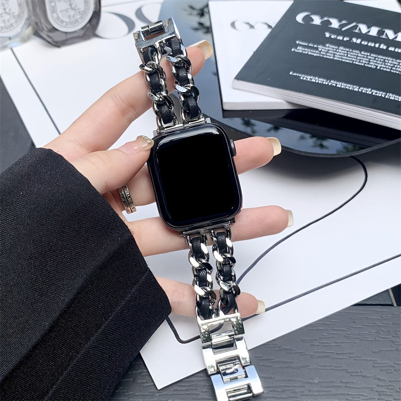 BIIFAKOO new small fragrance style metal stitched ten generations available compatible 38mm 40mm 41mm 42mm 44mm 45mm 46mm 49mm suitable for Ultra Series 10 9 8 7 7 SE 6 5 4 3 5 4 4 3 2 1