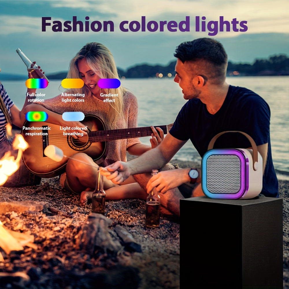 High-Performance Large Capacity Battery Ultra-Long Battery Life Better Sound Quality Colorful Speaker Microphone Integrated Home Karaoke Singing Sound System Dual Microphone Version Family Singing Party Entertainment