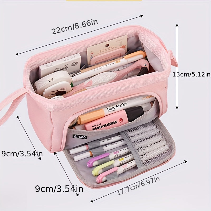 1pc Large-capacity Pencil Case Cute Pencil Pouch For Girls Boys Student Aesthetic Pencil Case For Middle High School Office Supplies Eid Al-Adha Mubarak