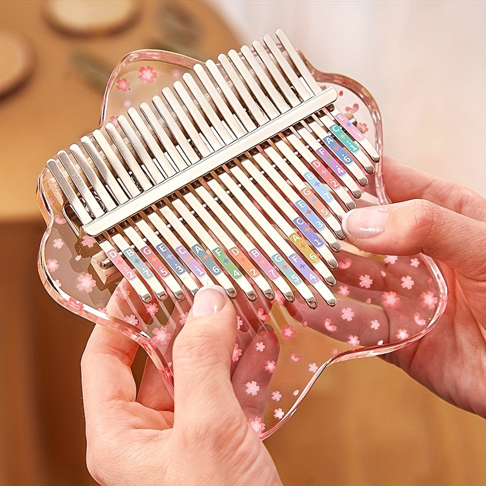 1pc 21 Notes Crystal Transparent Kalimba Exquisite Thumb Piano Acrylic Piano Finger Instrument Birthday Holiday Gift First Choice