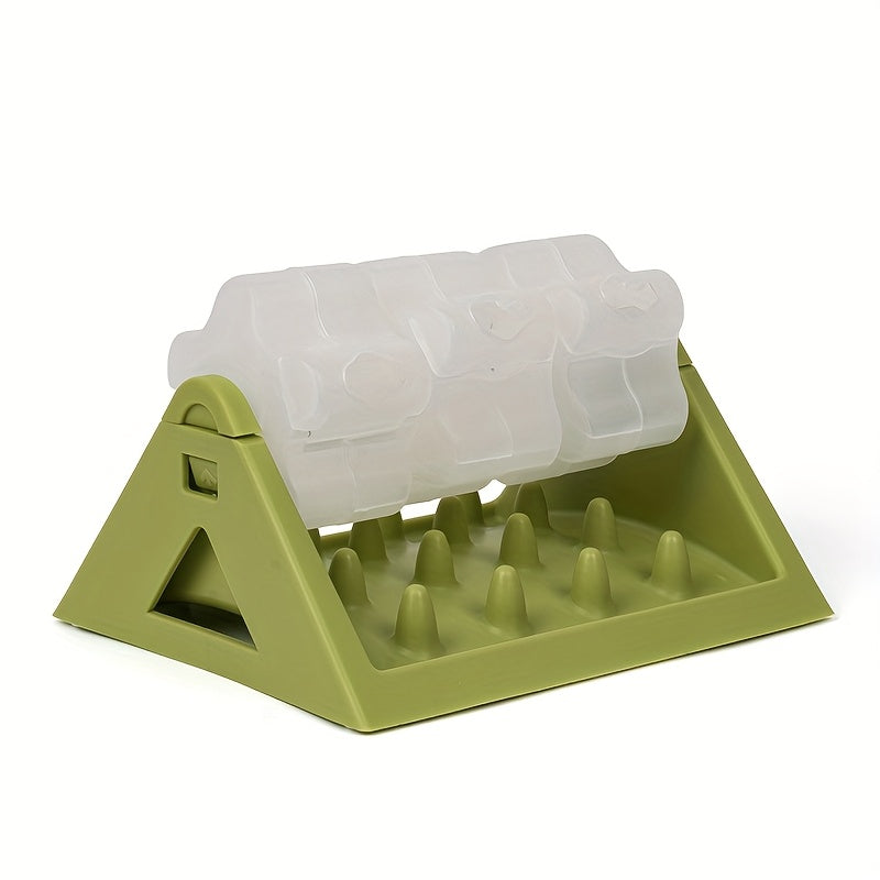Interactive Dog Food Dispenser Toy - Automatic Treat Dispensing Puzzle Feeder for Mental Stimulation & Digestive Health, Durable PP Plastic Slow Feeder with Triangular Design, Green Pet Enrichment Activity Toy, Dog Treat Dispensing Toy, Triangular Food Sl