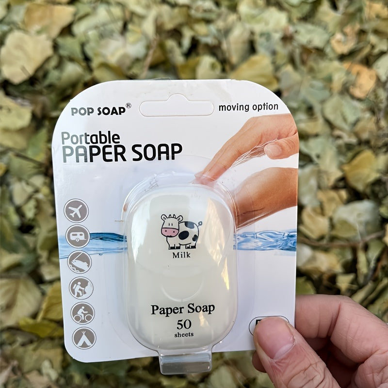 50pcs Quick-Dissolving Portable Paper Soap - Hygienic Solution for Outdoor Adventures, Camping, & Hiking - Sanitary Personal Cleaning - Travel-Friendly, Disposable